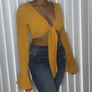 Bell sleeve crop top